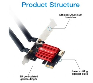 FYX股票WiFi 5 PCI-E无线适配器AC1200网卡双频2.4G/5GHz 802 ac，适用于BT 4.0桌面Windows 7/8/10/11 - Product Image 5