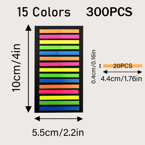 6 pcs超薄1800片索引标签荧光自粘便笺透明荧光笔供学生阅读 - Product Image 3
