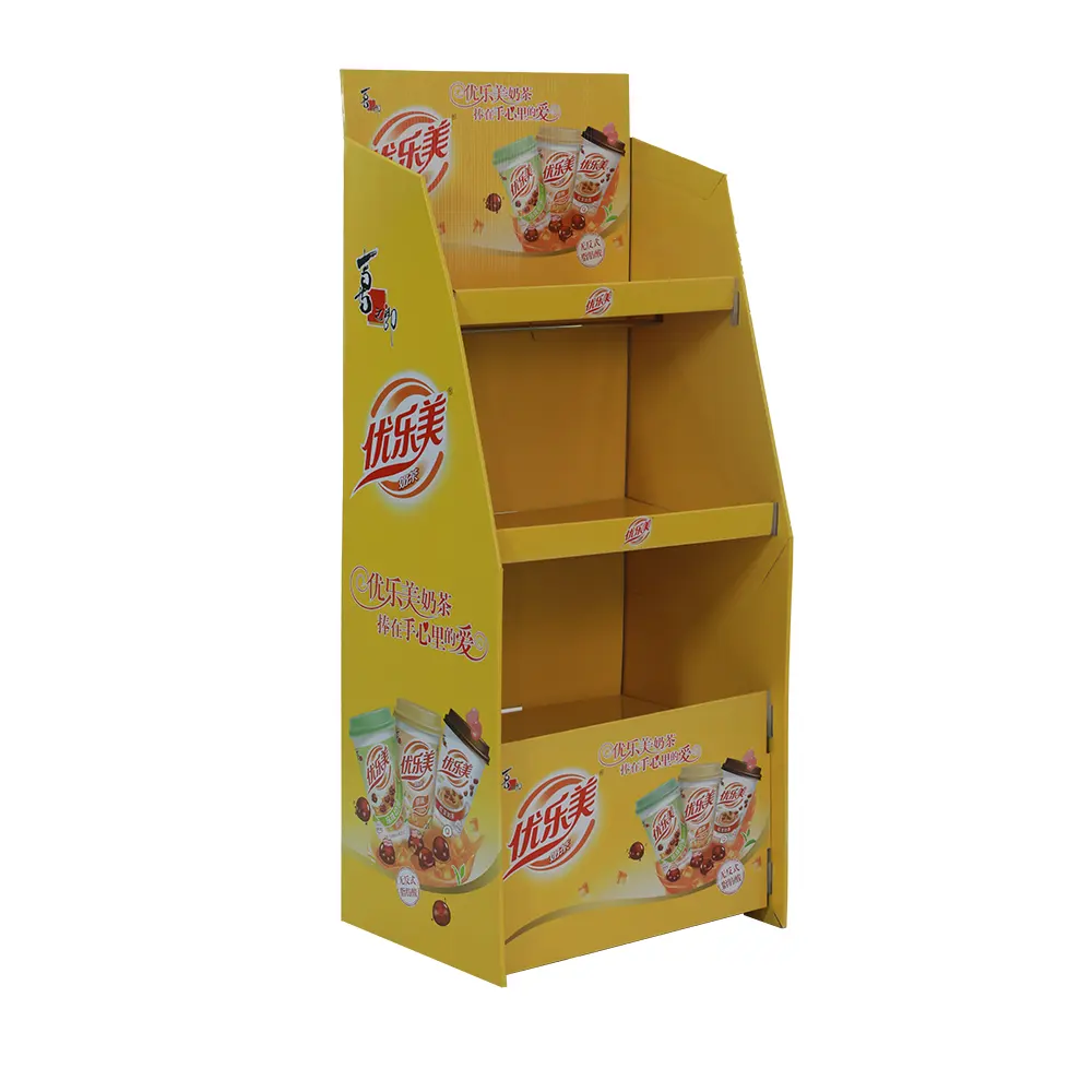 Customized Corrugated Cardboard PDQ Display Rack Stand Cards Gift Book Paper Floor Display