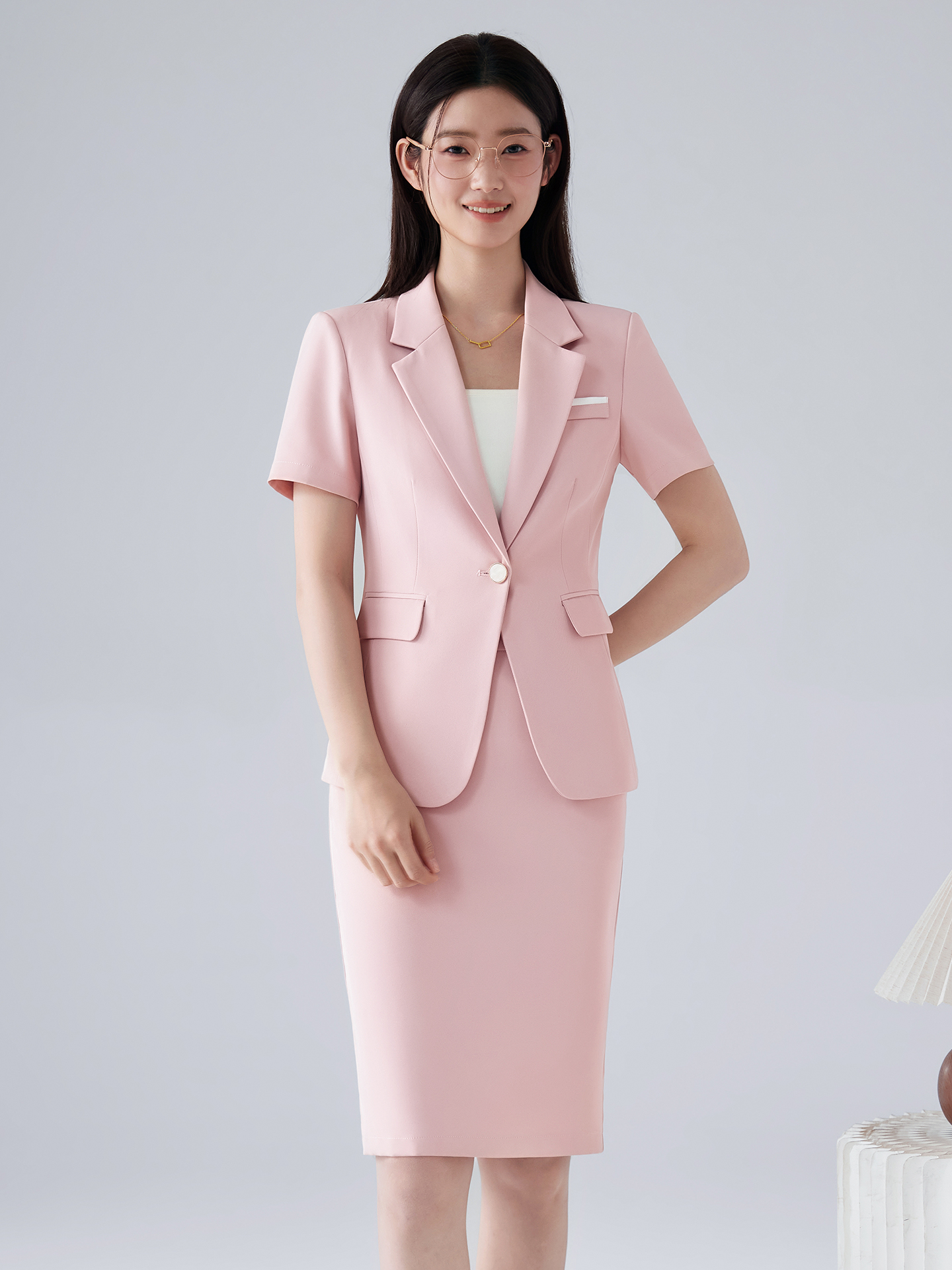 Manteau + jupe rose