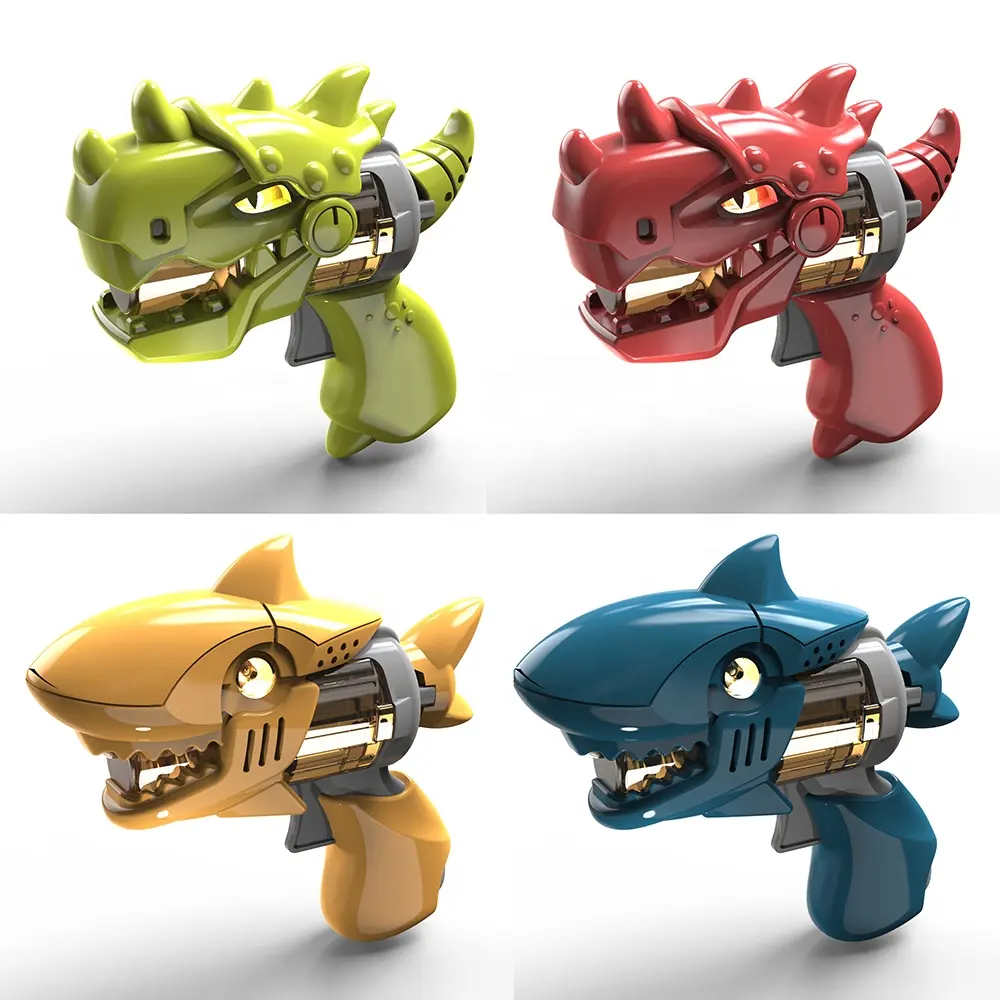 Wholesale Electric Cartoon Dinosaur Shark Music Light Mini Gun Toys For Kids