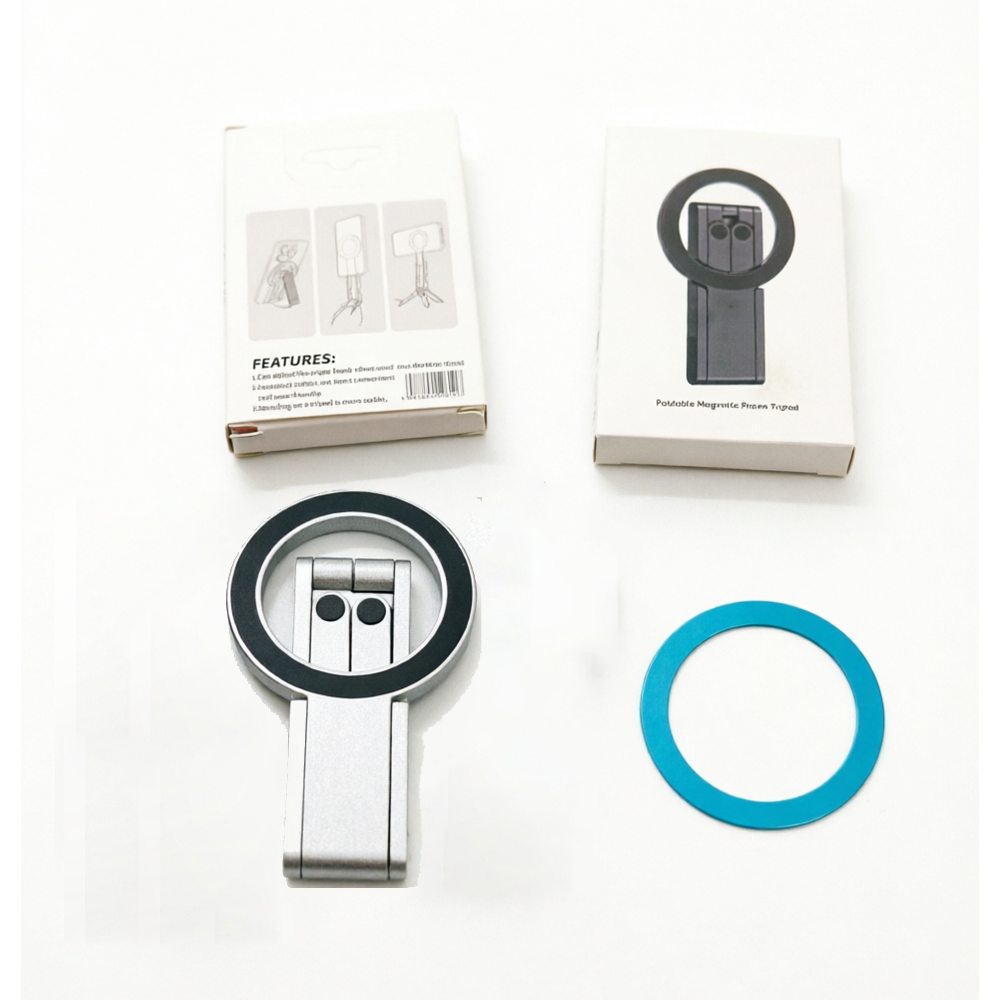 Support de téléphone magnétique de luxe en alliage d'aluminium (noir)