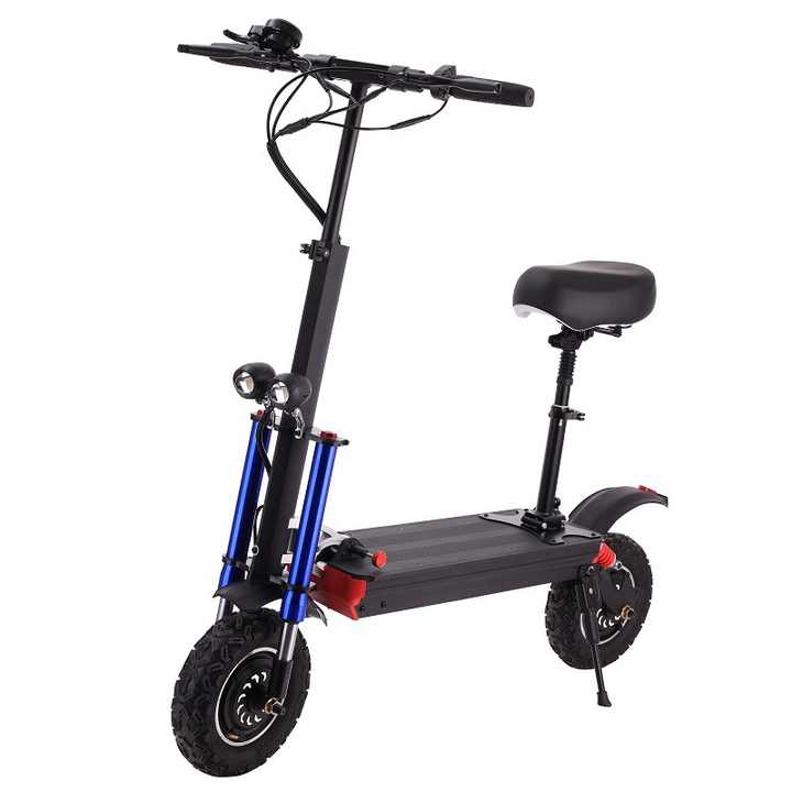 Katlanır çift mekanizmalı çift spot 11 inç kapalı yol geniş lastik yüksek güç 1200W yetişkin elektrikli Scooter