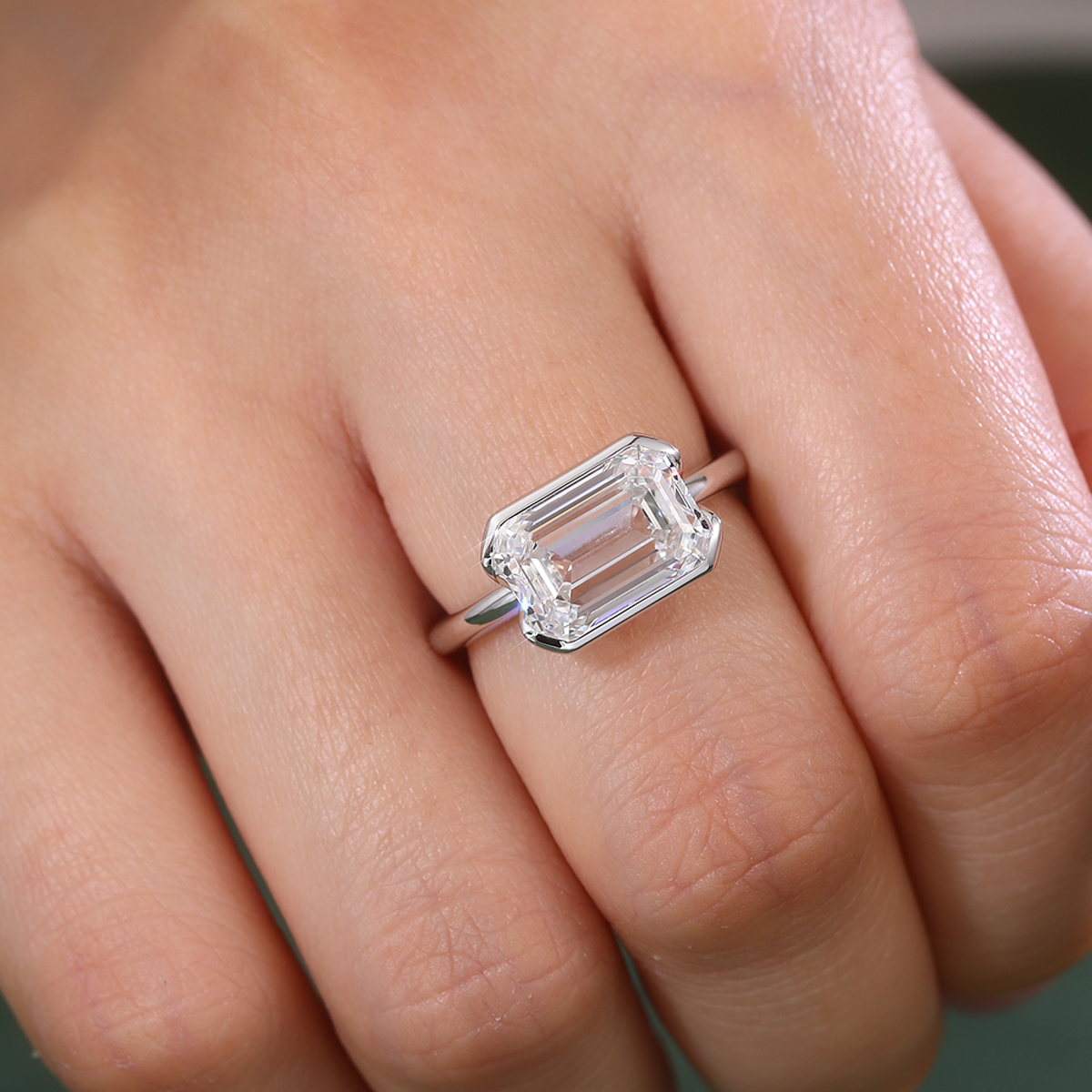 Bague en or jaune 10 carats + diamant de laboratoire