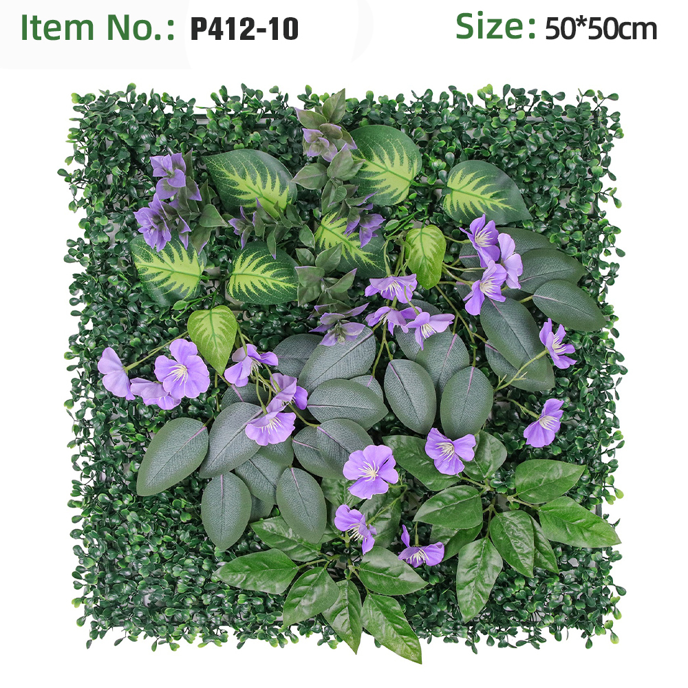 Purple Flower Mixed Foliage Artificial Wall Panel