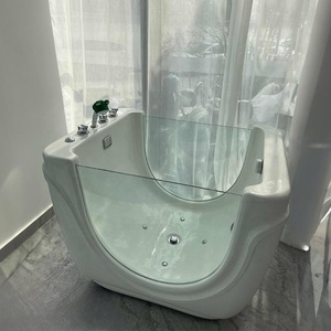 Modern akrilik bebek yüzme havuzu masaj dahil musluk ve süzgeç ile bağlantısız küvet bebek Spa için
