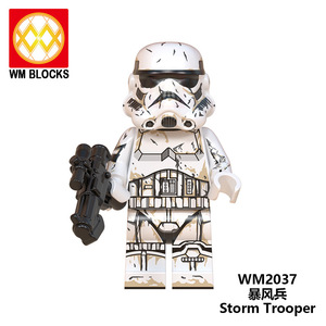WM6099 Boba Fett Reeves Luke Skywalker Gara Tusken Raider Moff gideon'un Jango Fett uzay eğitim yapı taşları çocuklar mini oyuncak - Product Image 6