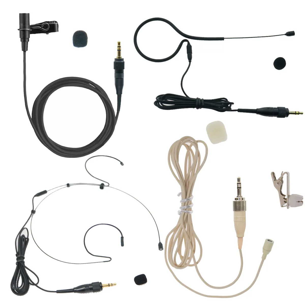 4 Type ECM Tie Lavalier Lapel Headset Microphone For UWP UTX D21 D11 V1 UTX-B2 UWP-D16 Wireless BeltPack Transmitter