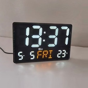 Hafta içi ve sıcaklık ile duvara monte LED dijital takvimli saat - Product Image 3