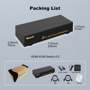 JideTech HDMI多查看器开关4x2 4K @ 30Hz USB 3.0，适用于KVM开关4台计算机2台显示器，支持四路 - Product Image 4