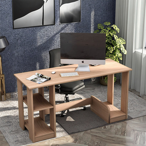 Хит продаж, деревянный стол для домашнего офиса с одной книжной полкой - Product Image 1