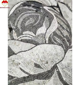 Tùy chỉnh đá cẩm thạch khảm bức tranh tường gạch bóng kết thúc cho trang trí nội thất cho phòng nội thất sử dụng hoa gạch khảm đá cẩm thạch - Product Image 4