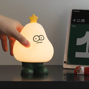 Cuicui โคมไฟกลางคืน LED รูปกระต่ายน่ารักรูปการ์ตูนน่ารักไฟข้างเตียงสีสันสดใสควบคุมด้วยการสัมผัสใช้แบตเตอรี่สำหรับเด็ก - Product Image 2