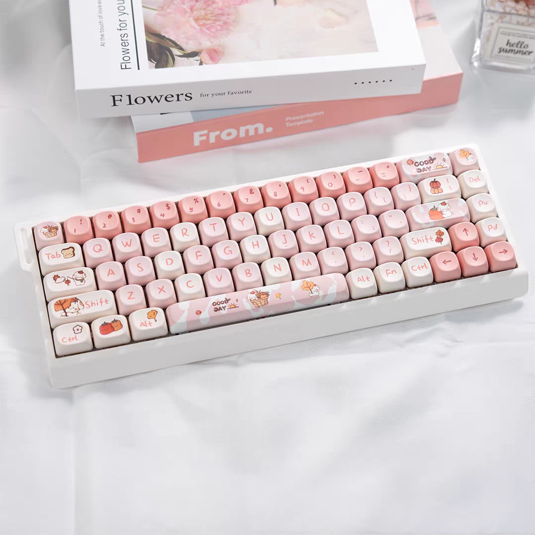 คีย์บอร์ด White-M68 + คีย์แคป M-OA Autumn Dog