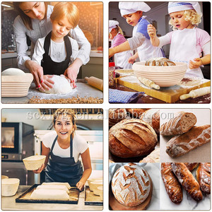 Bán Buôn Handmade Wicker Mây Bột 9/10 Inch Hình Bầu Dục Bánh Mì Chống Giỏ Thiết Lập Với Lót Coveroval Mây Giỏ Bánh Mì 35Cm - Product Image 6