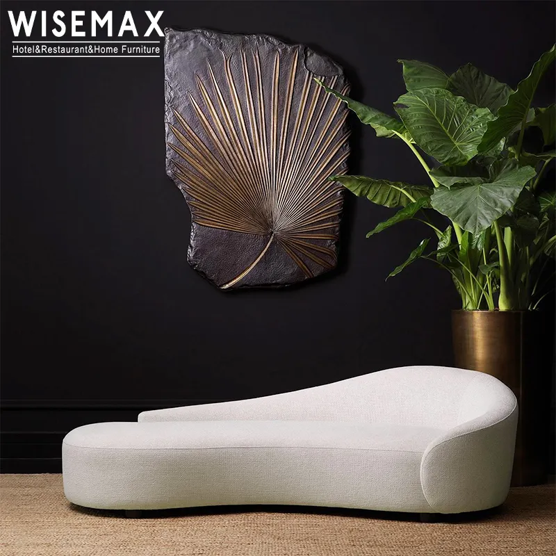 WISEMAX-Juego de sofás curvos minimalistas, tapizados personalizables con patas de madera para oficina y recepción