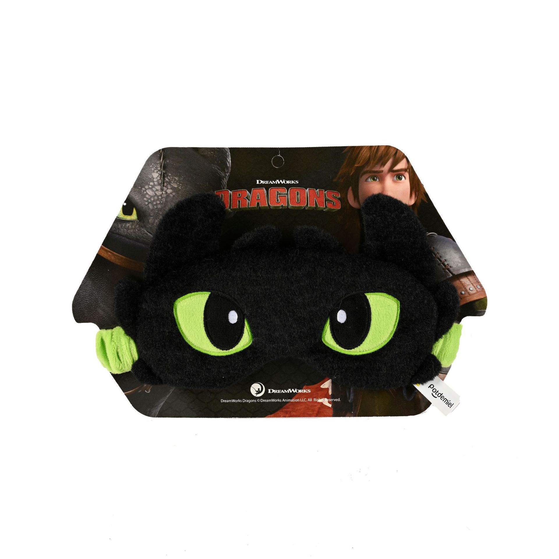 Masque pour les yeux en peluche cool Night Fury (longueur 19x hauteur 9cm)