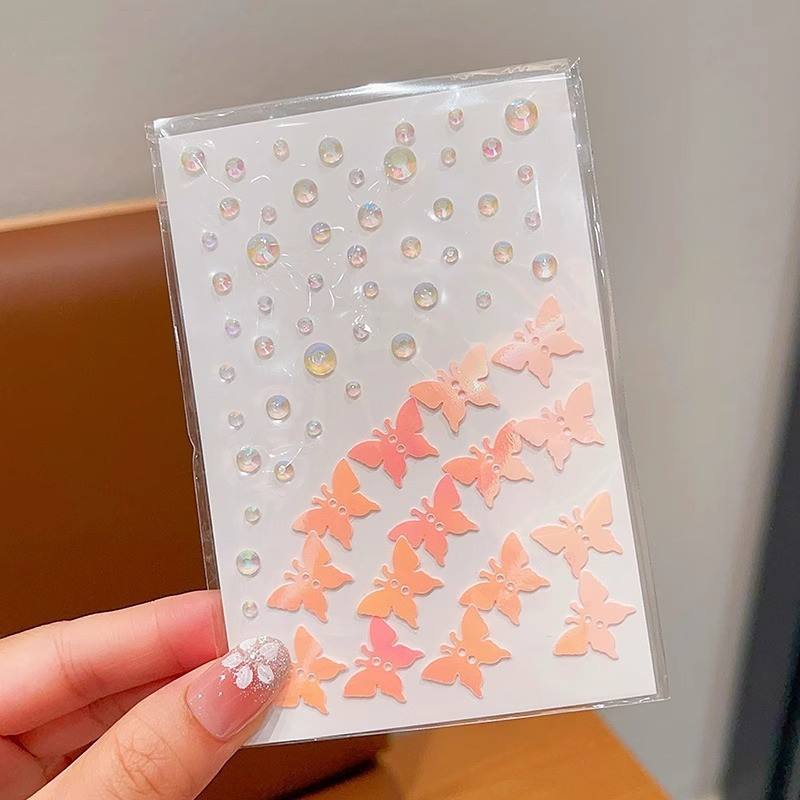 Support adhésif papillon diamant brillant