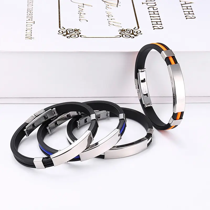 Braccialetti in Silicone da uomo in acciaio al titanio Detox linfoot Unclog Wristband per energia donna Unisex coppia gioielli di moda regali