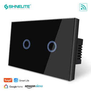 US White and Black Color 2 Gang 1 Way Wifi Smart Touch Switch for Home <strong>Automation</strong> <strong>Control</strong> <strong>System</strong> - Product Image 5
