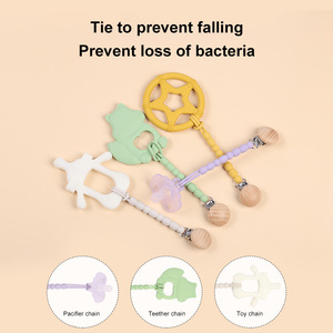 New arrivals cấp thực phẩm mềm linh hoạt bé núm vú Clip & chủ Silicone Mọc Răng Hạt Teether núm vú với clip cho trẻ sơ sinh - Product Image 5