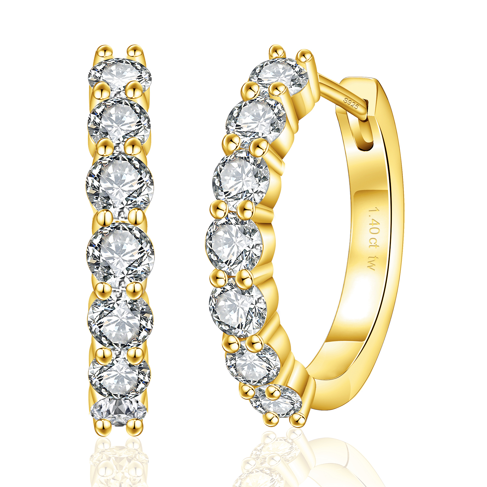 Oro - 1.4ct al paio - 14mm
