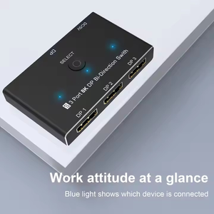 <strong>3</strong> Port <strong>3</strong> in <strong>1</strong> Out 3x1 8K DP Displayport Bi-Direction <strong>Switch</strong> Switcher <strong>Splitter</strong> Box Adapter Converter <strong>1</strong>.4 8K 30Hz 4K 144Hz