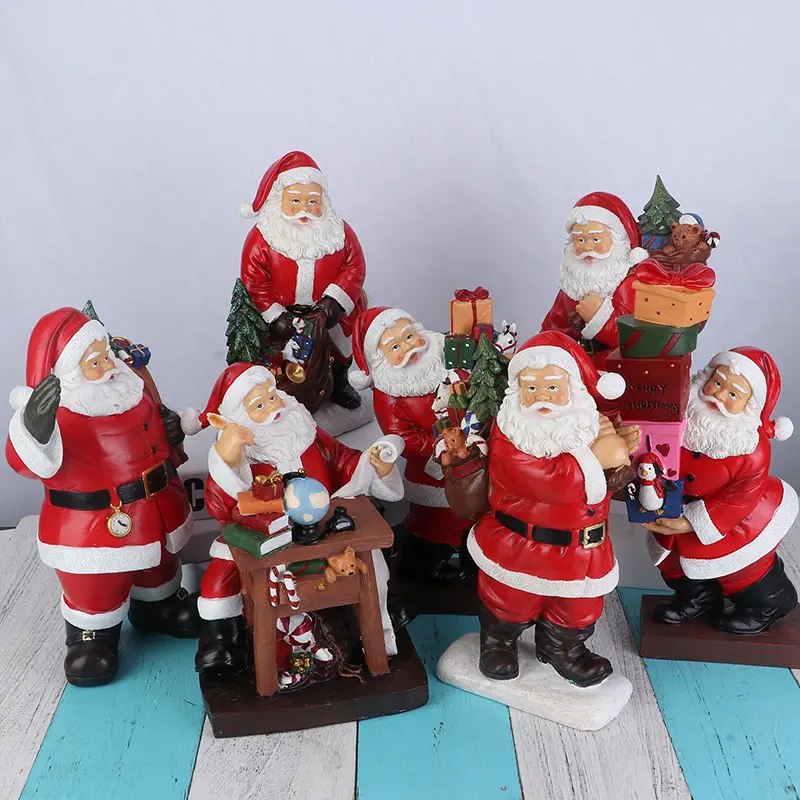 राल शिल्प खिलौने पार्टी सजावट क्रिसमस सांता क्लॉस गहने गुड़िया हस्तकला सांता क्लॉस टेबल खिलौना क्रिसमस सजावट