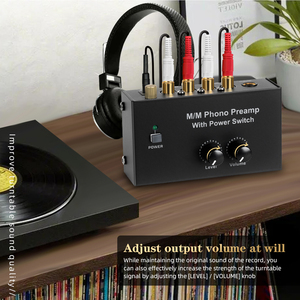 PP500 <strong>4</strong> Channel Phono Preamplifier with Level Volume Control, RCA <strong>Input</strong> and <strong>Output</strong>, <strong>1</strong>/<strong>4</strong>&quot; TRS <strong>Output</strong> for Vinyl Record Player