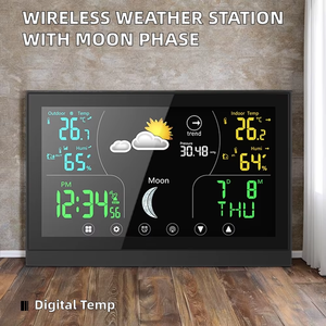 Estación meteorológica automática inalámbrica para interiores y exteriores, sensores de temperatura y humedad múltiples, pantalla LCD Digital OEM