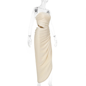 Viviblook Z1011ds02 Phụ Nữ Quần Áo Câu Lạc Bộ Bên Mặc Rỗng Tắt Vai Dài Maxi Không Tay Buổi Tối Dresses Bodycon - Product Image 5