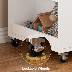 Trắng di động bé thay đổi bảng tủ quần áo 3 ngăn kéo 4 cubbies Lift-TOP lưu vực chủ vườn ươm thay đổi trạm với bánh xe - Product Image 3