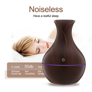 130ml USB elektrikli aromalı uçucu yağ difüzör ultrasonik hava nemlendirici ahşap tahıl LED ışıkları Aroma YAYICI ev için - Product Image 4
