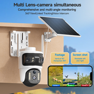 Telecamera 4G Modello BP15 Marchio V380 MAX 3 Obiettivi 6MP Ultra HD Rilevamento Umanoide Notifica di Allarme su App Visione Notturna a Colori Telecamera Solare - Product Image 5