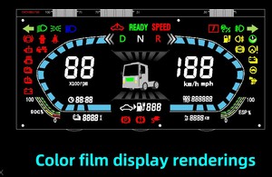 Schermo di visualizzazione contachilometri per camion con segmento di FPC visualizza la stampa a colori per il Display dello strumento di controllo dell'azionamento a bordo