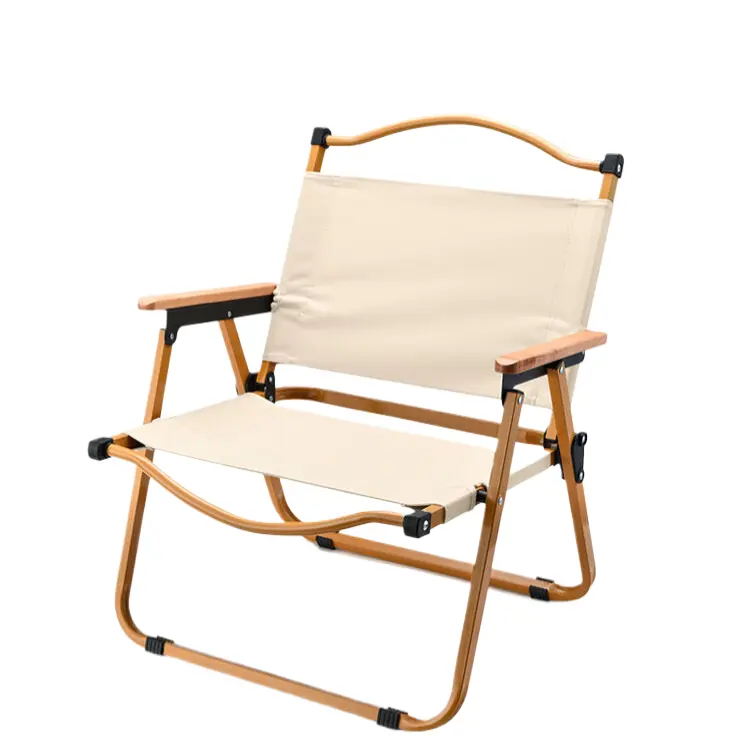 Picnic portátil grano de madera aluminio asiento bajo plegable Director corto ligero Camping plegable reposabrazos Silla de playa al aire libre