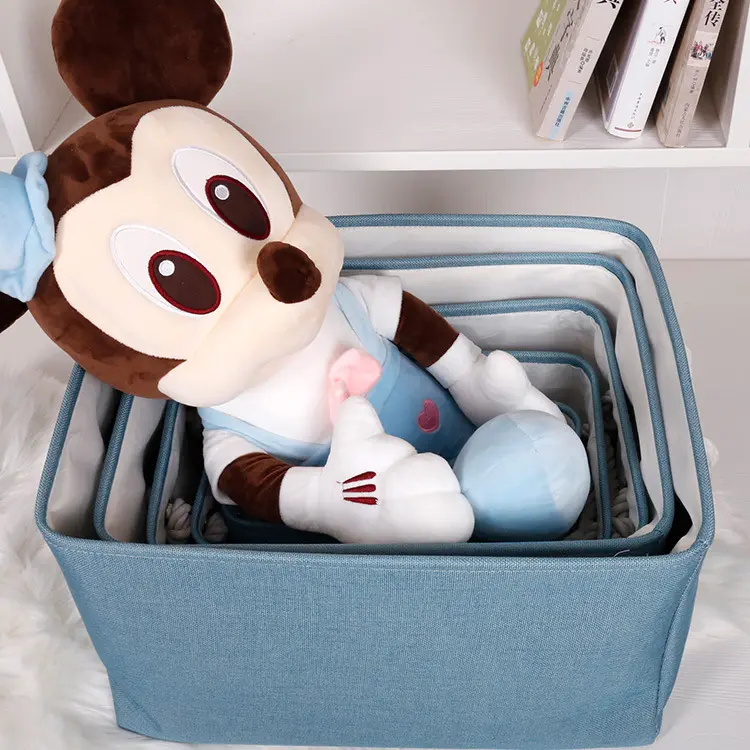 Decorative Foldable Sturdy Fabric Storage Portable Dirty Clothes Storage Basket for Home Shelf Baby Dog Toy Laundry Organization