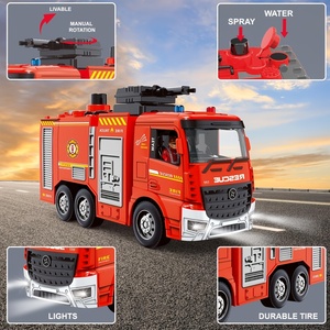 YX şarj edilebilir uzaktan kumanda oyuncak itfaiye kamyonu 1:20 ölçekli yangın söndürme araç püskürtme su özelliği elektrik güç şarj - Product Image 3
