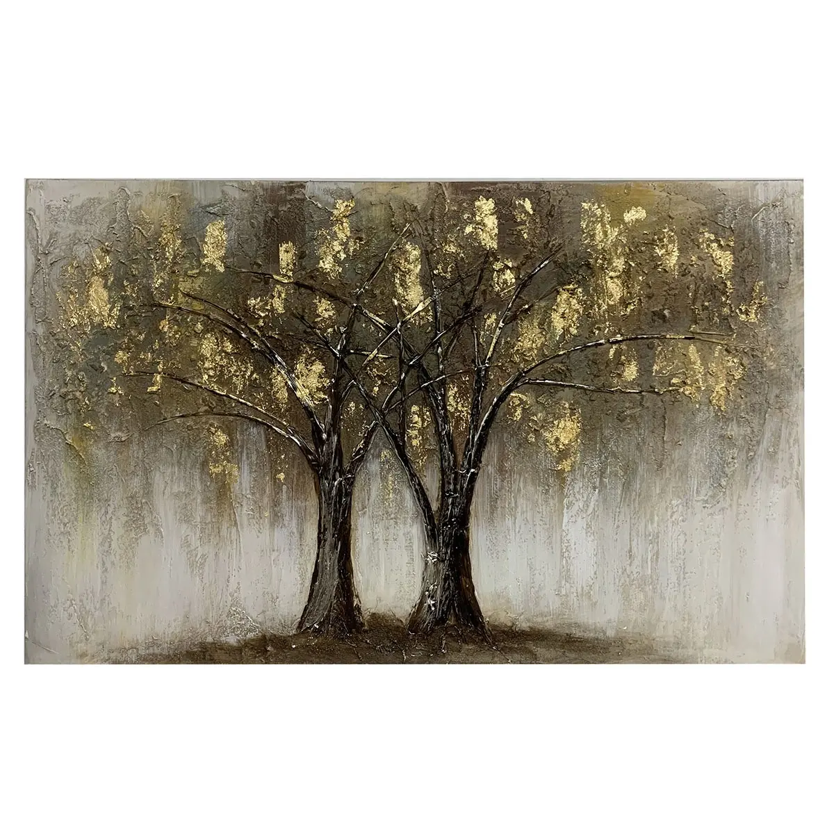 Peinture sur toile d'arbre doré moderne, haute qualité, personnalisée