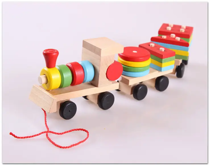 子供のおもちゃトレーニングトレイル木製ブロック形状マッチング