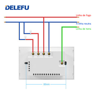 DELEFU Tuya WiFiスイッチ16A20Aソケット、ブラジル標準4X2ガラスパネルスマートライトスイッチAlexa Google Homeで動作 - Product Image 4