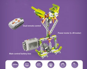 2025 nuevo juguete educativo STEM creativo DIY programación de doble motor bloques de construcción eléctricos bloques de construcción de montaje mecánico