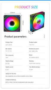 New Arrival 3-way Mirror Computer Case Fan ARGB Light Effect Low Noise PC Case Cooling Fans Gaming Computer <strong>Heatsink</strong> - Product Image 4