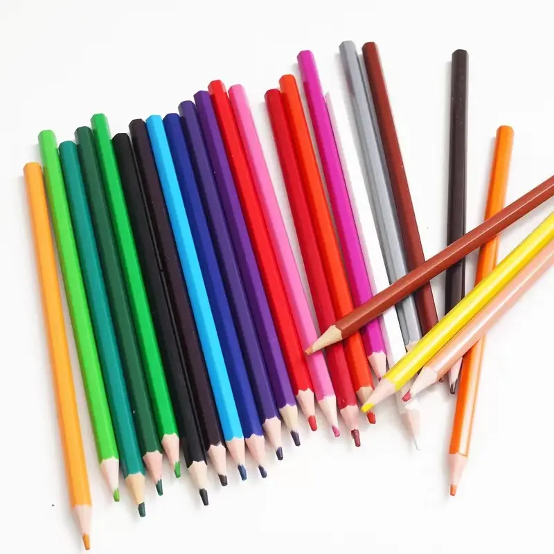 School Supplies Kids artist drawing color pencils set 7" length with logo color box packing professional colored pencils