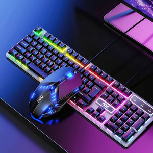 Набор RGB клавиатуры и мыши, игровая Проводная клавиатура, Офисная игровая печать, универсальный настольный ноутбук - Product Image 2