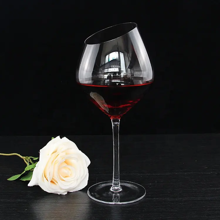 Bicchieri di lusso Custom Classic Slant bicchiere da vino calice bicchieri da vino inclinati minimalista jessubol Party Port bicchiere da vino piccolo 450ml