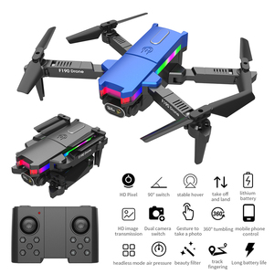 โดรน RC ขนาดเล็กพับได้2023ใหม่ F190โหมดไร้หัว WiFi โดรนควบคุมระยะไกลด้วยกล้องโดรนพร้อมไฟหลากสี - Product Image 5