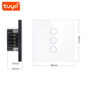 Hiçbir nötr tel akıllı yaşam APP Alexa Google ev Tuya ab işık WiFi akıllı dokunmatik duvar ışık anahtarı 2 Gang anahtarı PST-WT-E2 - Product Image 6