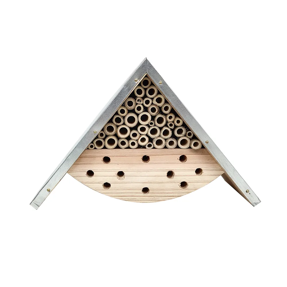 Forniture scatole di api in legno ecologiche strumento di conservazione alveare gabbia per animali domestici insetto Hotel casa di api in legno con tetto in metallo