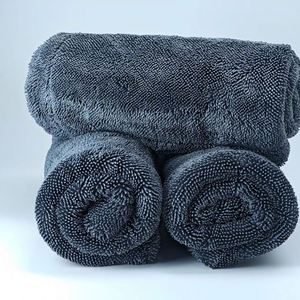 High Quality 50*70cm 1200gsm <strong>Dual</strong> Pile Layered Twisted Loop Microfiber Drying <strong>Towel</strong> Quick-Dry Edgeless for Car Soft Polyester - Product Image 3